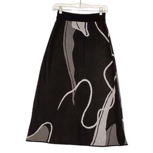 Commense Knit Midi Stretch Pullon Skirt Geometric‎ Print Size Small Women NWT